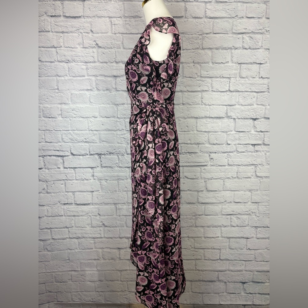 Rebecca Minkoff Flossie Floral Flutter Sleeve Wrap Dress Size XS - Picture 4 of 8